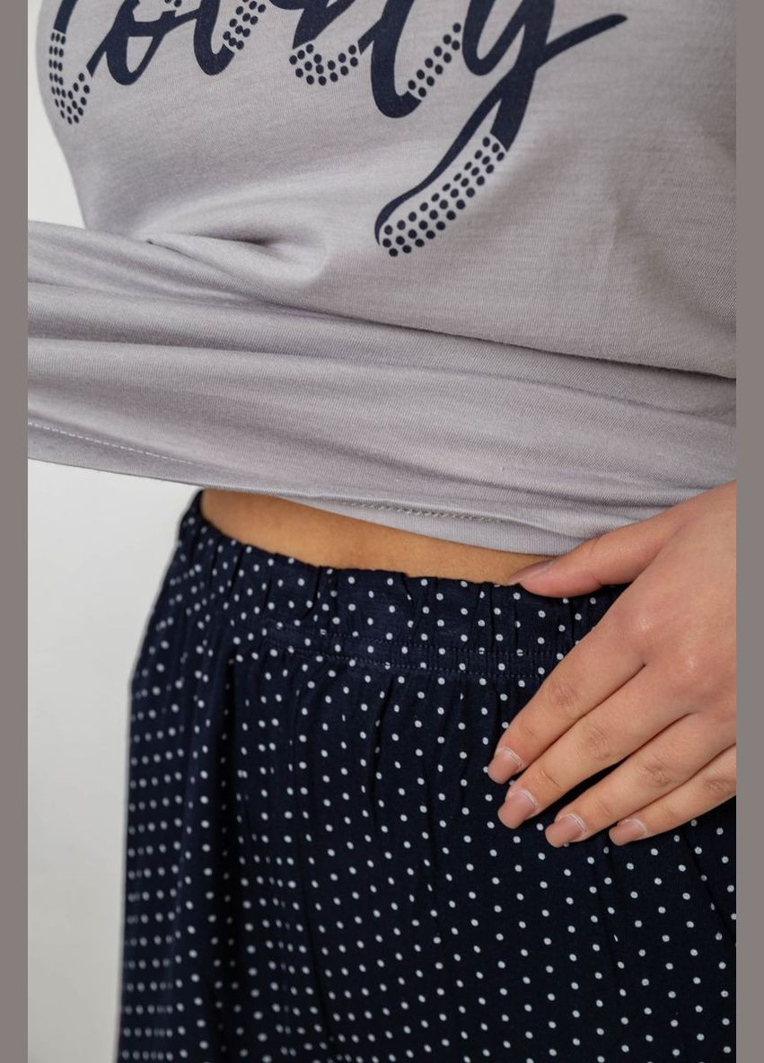 Сіра піжама жіноча з принтом, 243r2120 Good Night