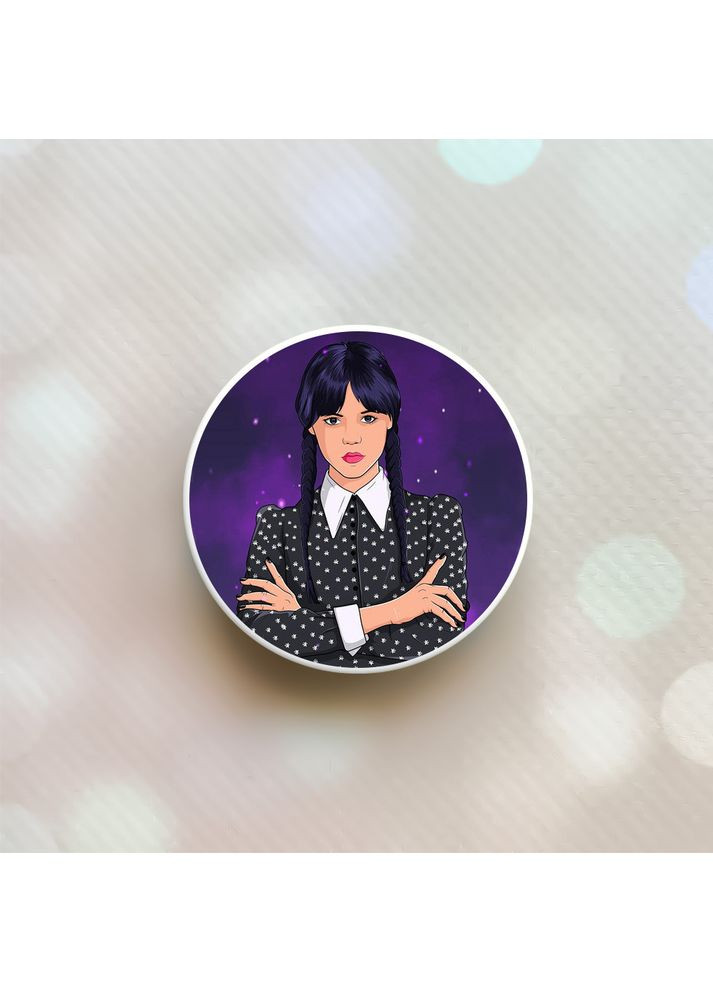 Тримач для смартфона / планшета попсокет Popsocket Білий:: Дівчина з косичками. Венздей (принт 208) Creative (360689299)