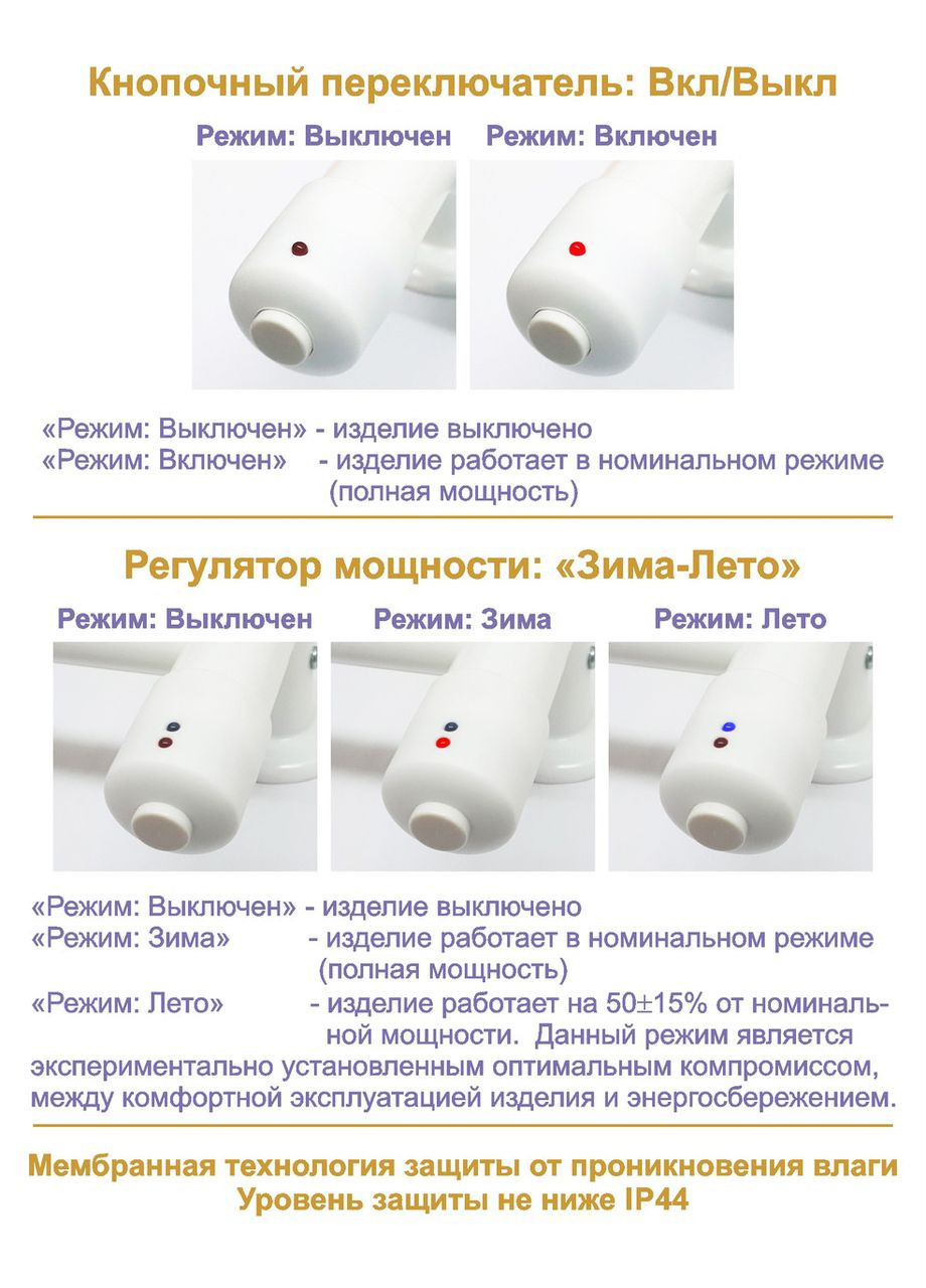 Сушарка для рушників електрична електрикаПЛИЙ СВІТ Комфорт N2 чорний лівобічний з кнопковим перемикачем Теплий світ (317937536)