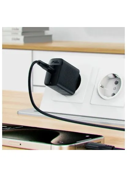Зарядний пристрій (6974316280057) Acefast USB-C 20W + Type-C cable A82 Fast Charger Black (369882486)