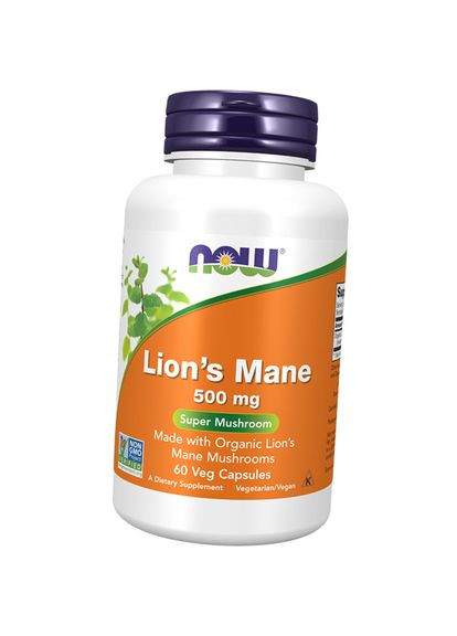 Ежовик гребенчатый, Lion's Mane 500, 60вегкапс (71128187) Now Foods (332812117)