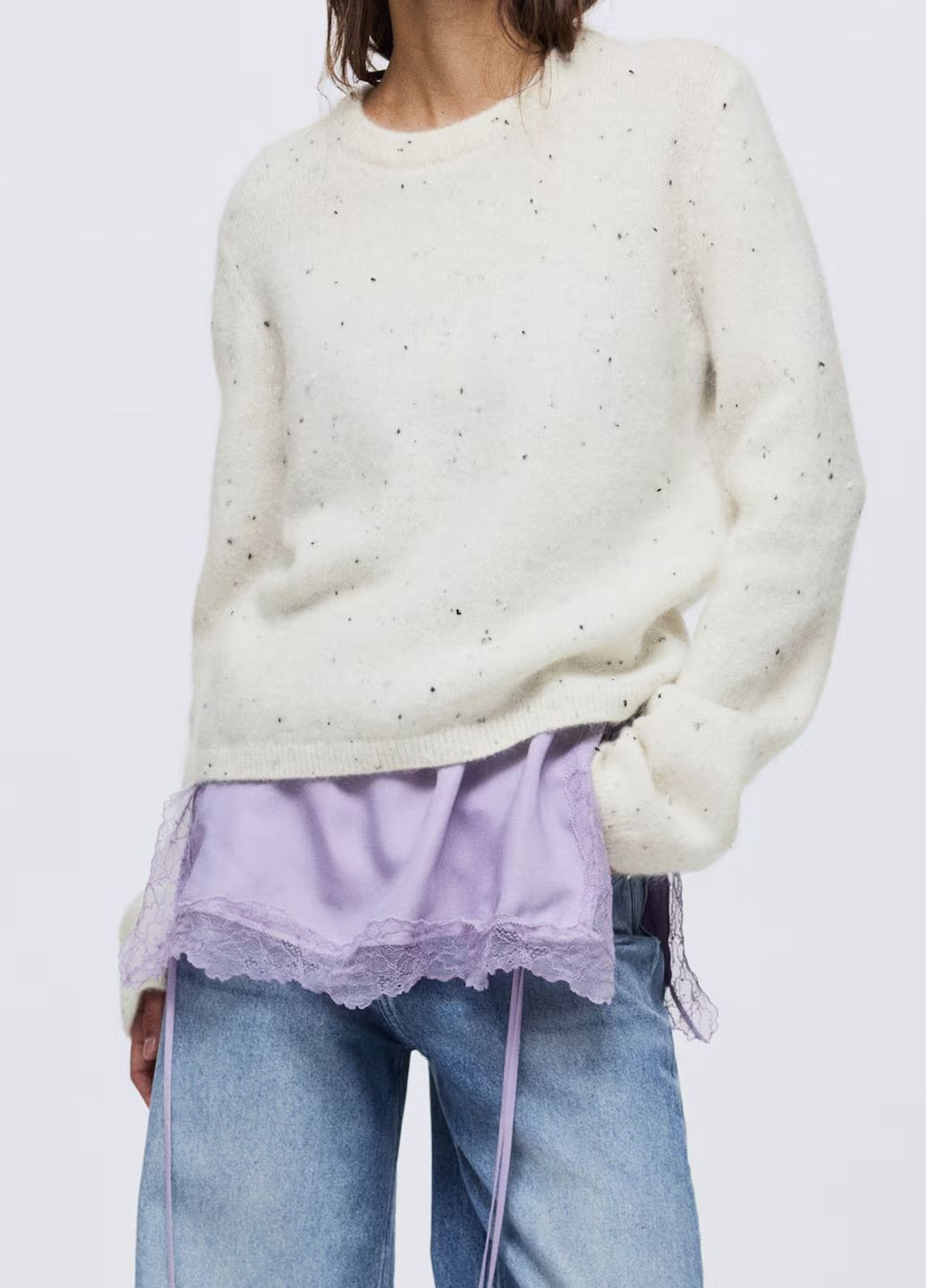 Кремовый демисезонный свитер H&M