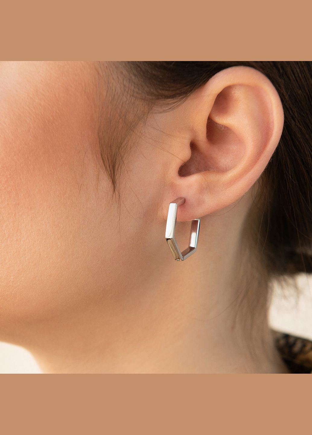 Серебряные серьги Шестиугольники 902-01270 Oniks (264023121)