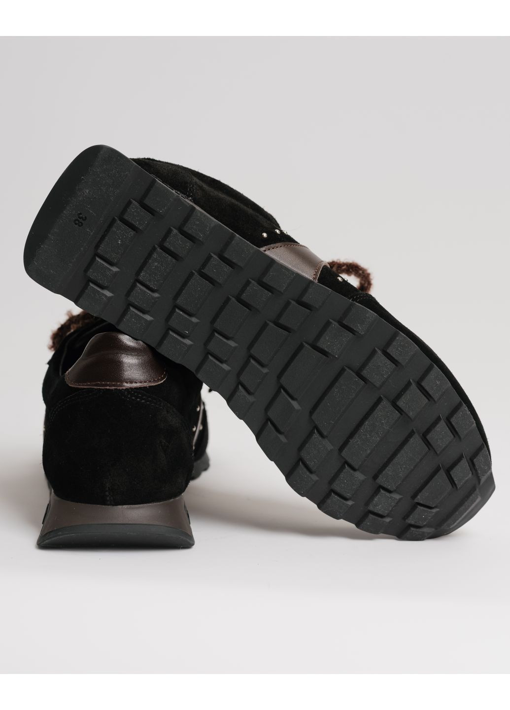 Кроссовки женские замша Krula чёрные демисезоны (359855000)