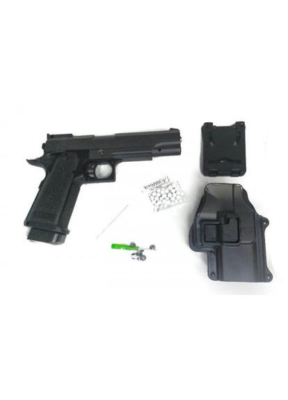 Страйкбольный пистолет с кобурой Colt M1911 Hi-Capa G6+ металл черный Galaxy (354823815)