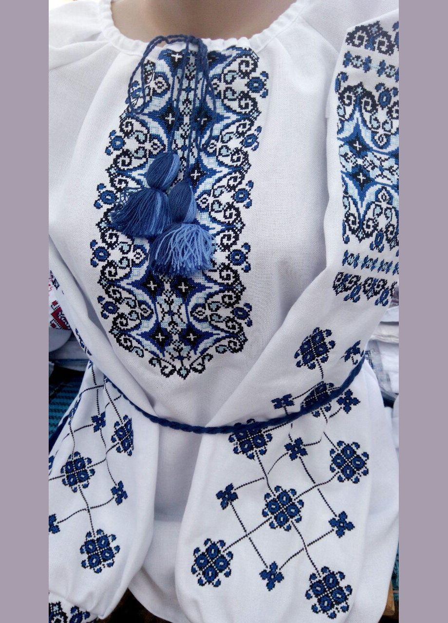 Синяя вышитая мужская рубашка "два цвета синяя" Прикарпатські Вишиванки (325881798)