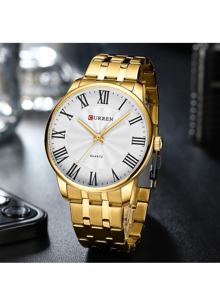 Годинник золотисті чоловічі водонепроникні класичні кварцові з римськими цифрами ProDobro (367265301)