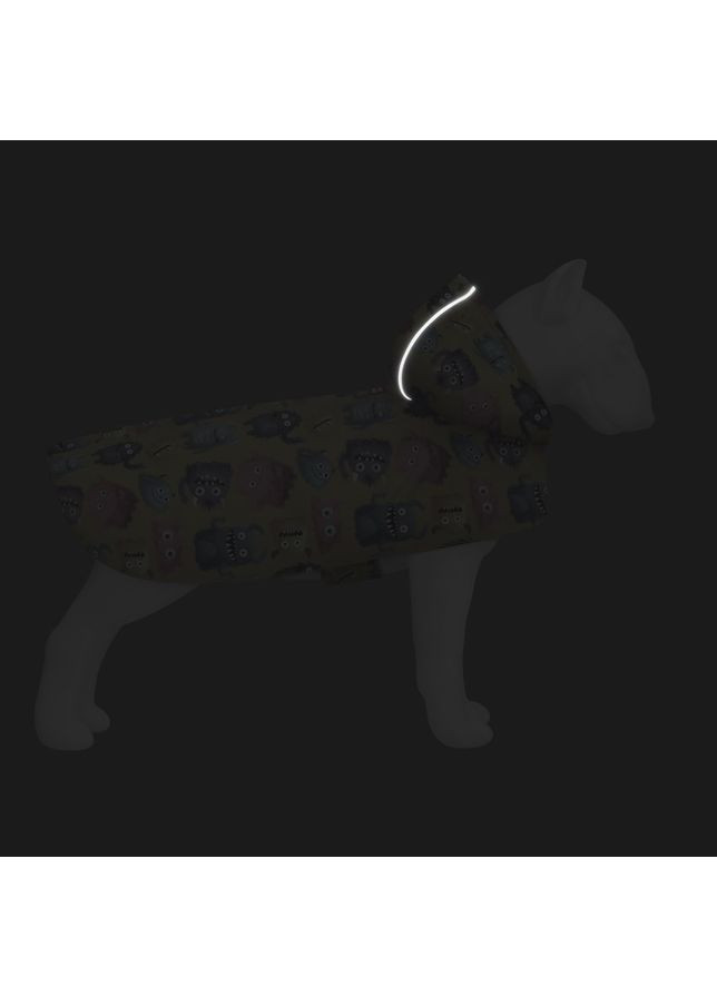 Дощовик-накидка з капюшоном для собак WAUDOG Clothes, малюнок "Мохнаті монстри",, А 55-61 см, B 68-80 см, С 42-52 см Collar (362581280)