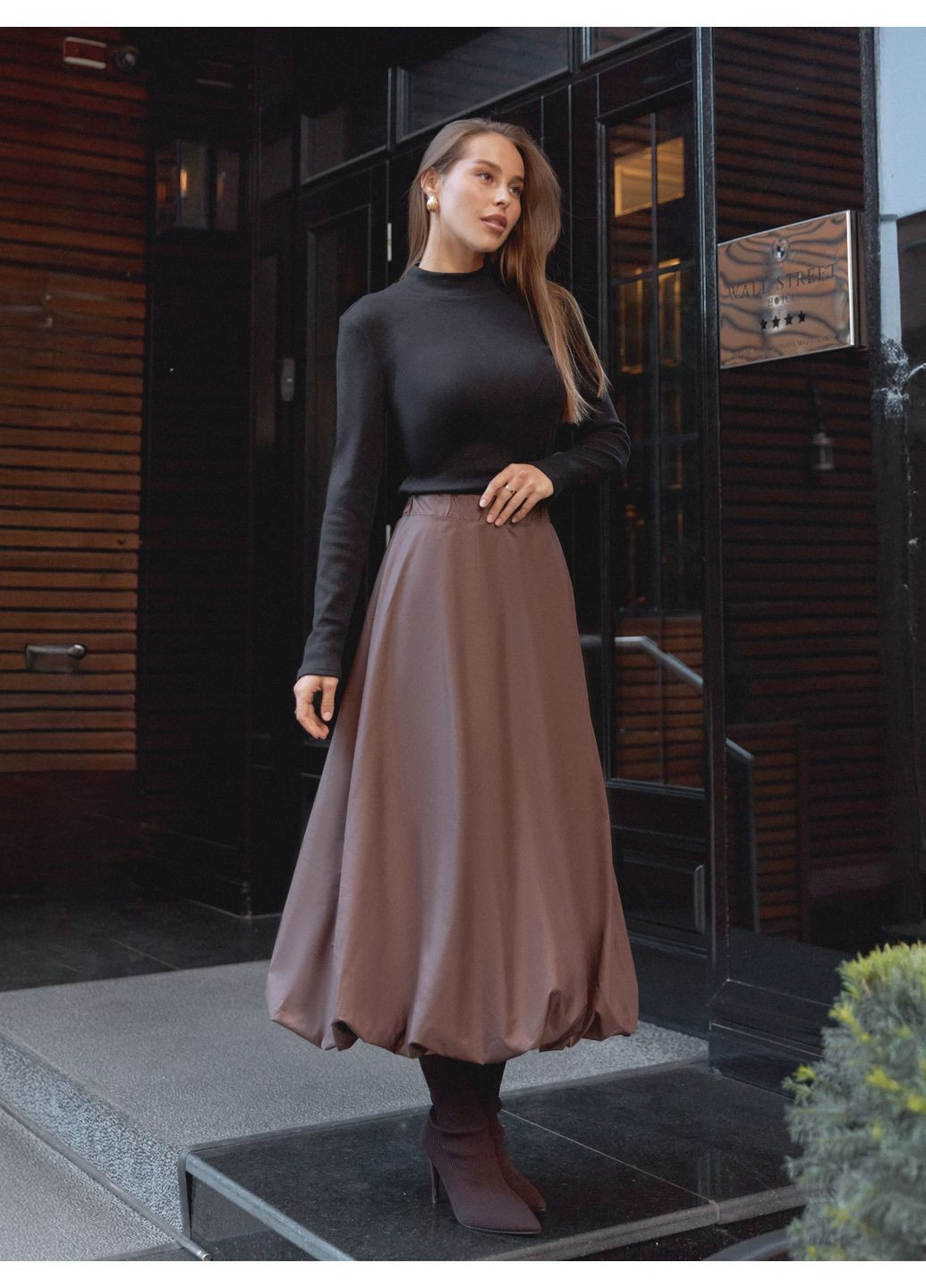 Спідниця напівкльош з підкладкою осіння жіноча з плащівки Seventeen (366032008)