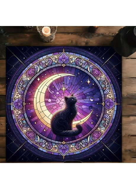 Скатертина для карток таро "Кіт та Місяць" 75х75 см No Brand (367581718)