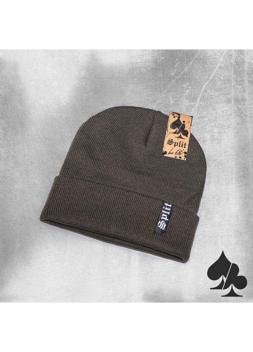 Шапка мужская двухслойная цвета хаки No Brand (363979544)