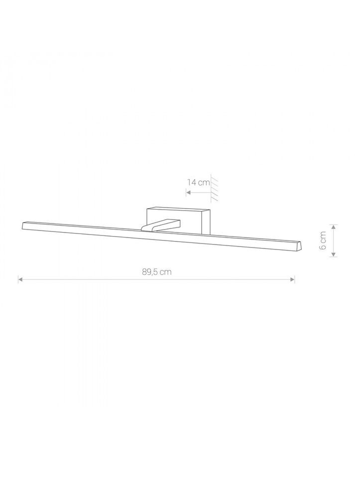 Світильник для дзеркала у ванній, підсвітка для картин 10287 Van Gogh Led 1x18W 3000K 800Lm IP20 Ch (10287) Nowodvorski (318524718)