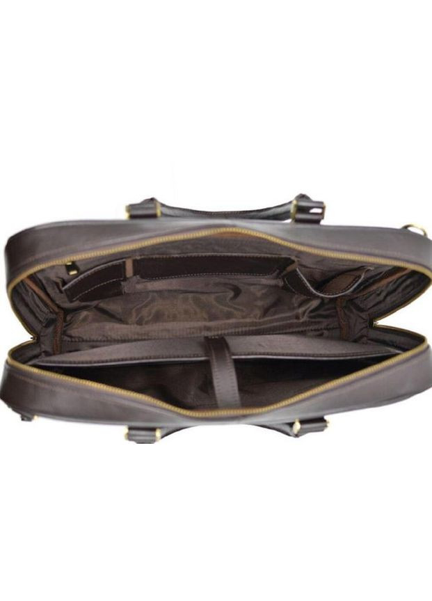 Сумка портфель для чоловіків із натуральної шкіри для документів А4 з відділенням для ноутбука Темно-коричневий 40425 TARWA (361400998)