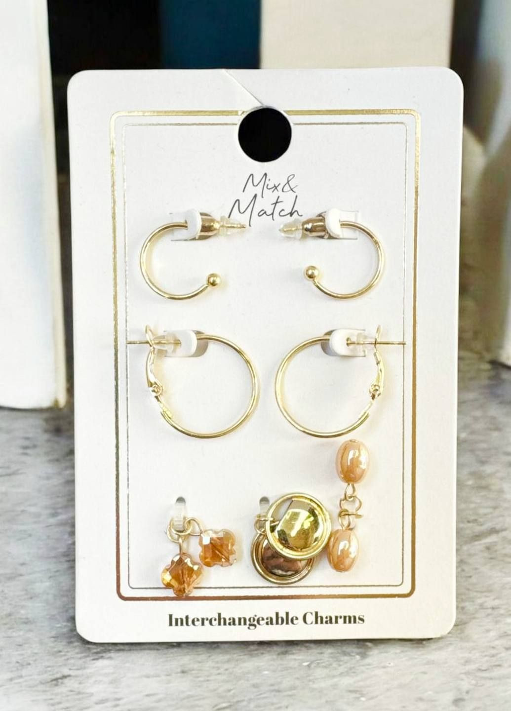 Набір сережок та зʼємних шармів No Brand (335015161)