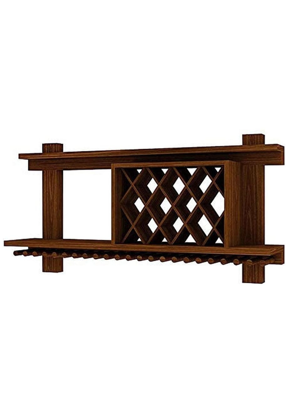 Настенная винная полка из дерева Хокуто 120 мербау (ПНК-122225) No Brand (327426474)