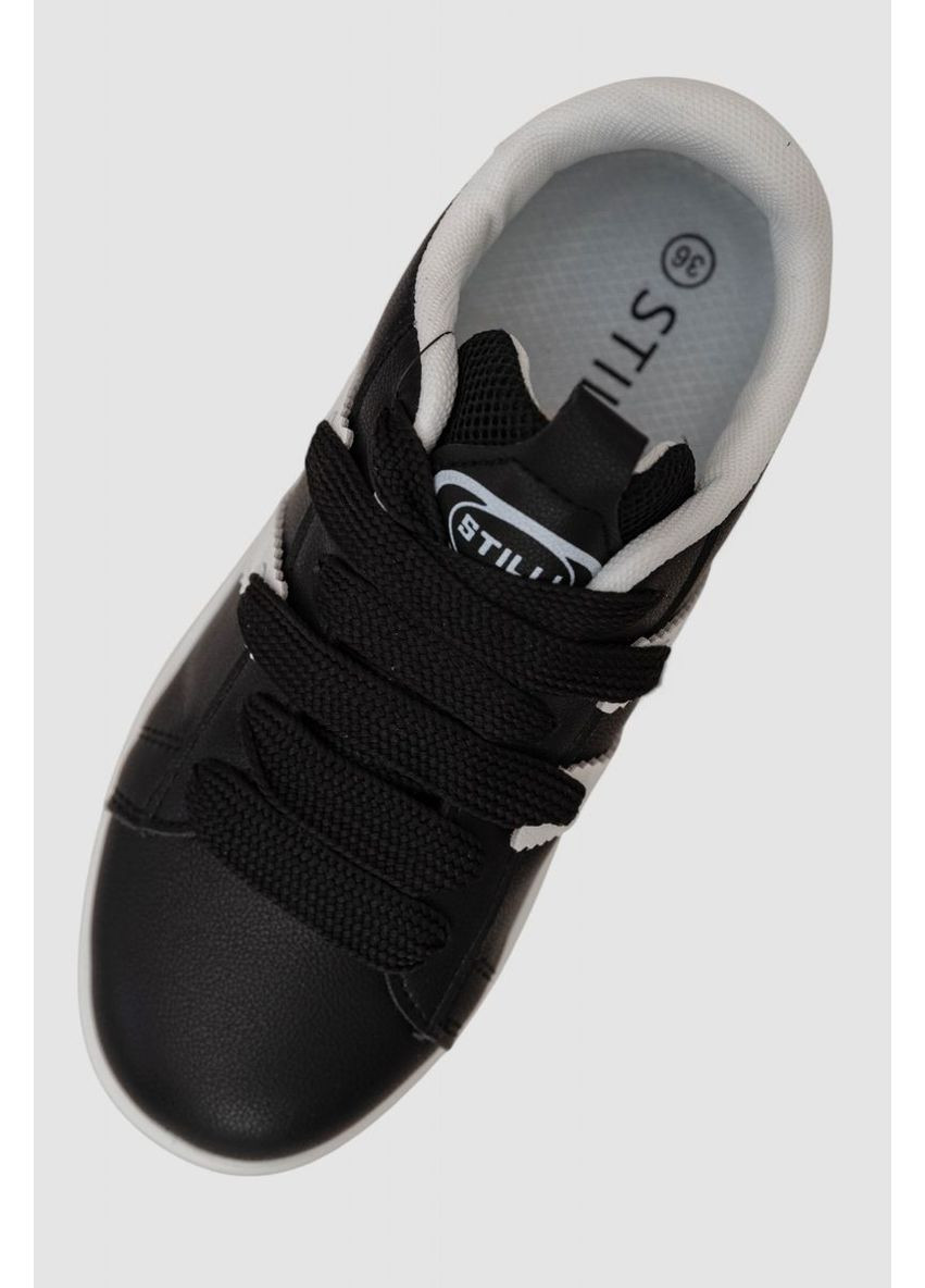 Кроссовки женские кожа,, Ager чёрно-белые всесезоны (346046028)