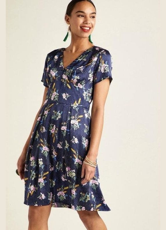 Синя сукня міні атласна No Brand