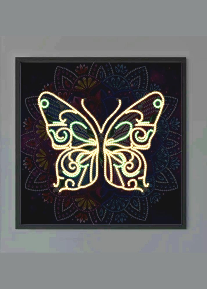 Алмазная вышивка светящаяся ночью Бабочка алмазная мозаика по номерам No Brand 5955 (282959771)