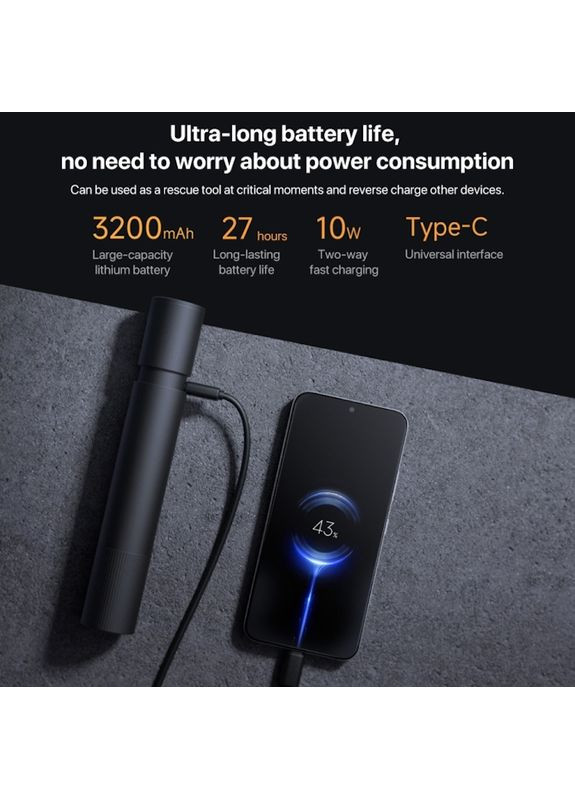 Ліхтар Mijia Multi Functional Strong Light Flashlight (N613) (BHR7668CN) Xiaomi Mijia multi-functional bright flashlight has a dark color (373410491)