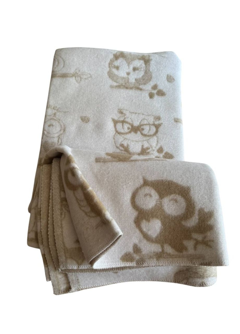 Ковдра дитяча бавовняна 100×140 бежеве сова Ярослав (351869463)