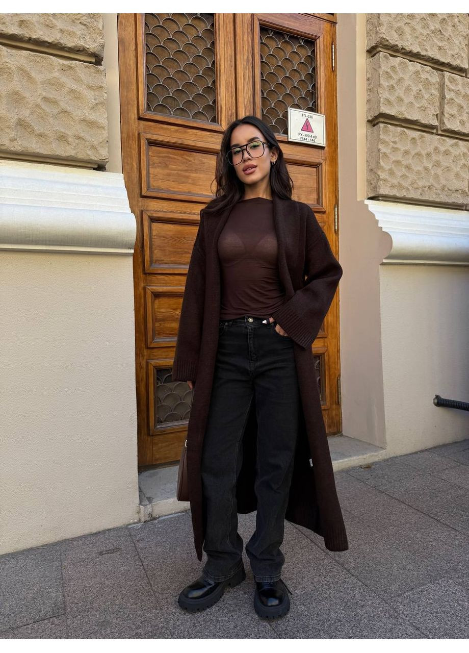 Коричневый демисезонный кардиган Vione