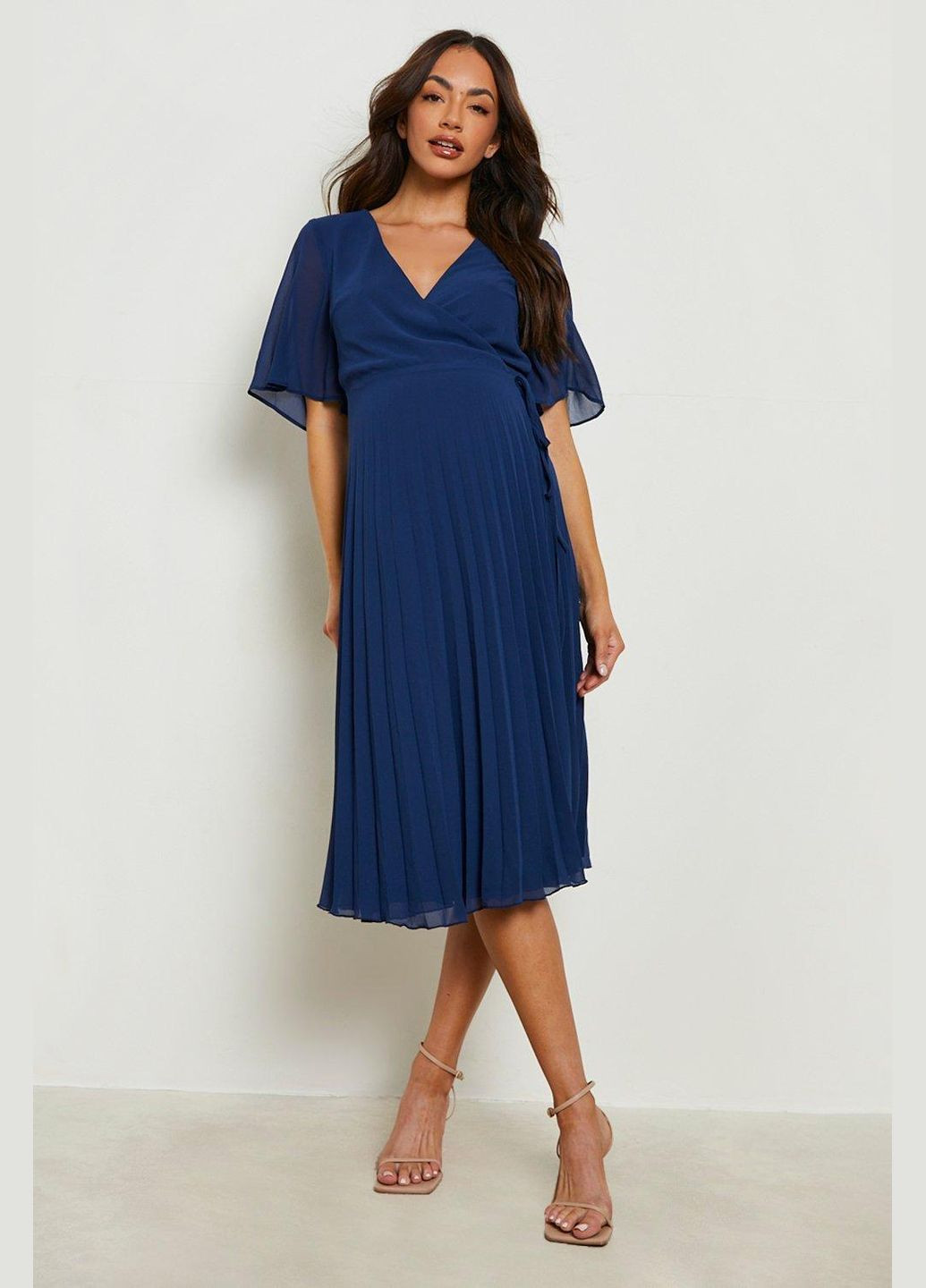 Темно-синее платье для беременных Boohoo