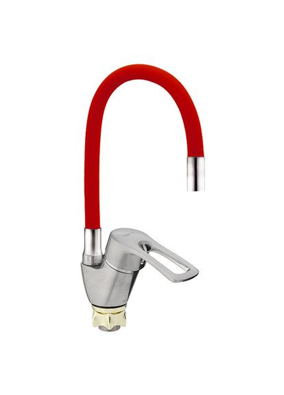 Смеситель для кухни YUB с красным гибким изливом (ZX0435) Zerix 181 (324804634)