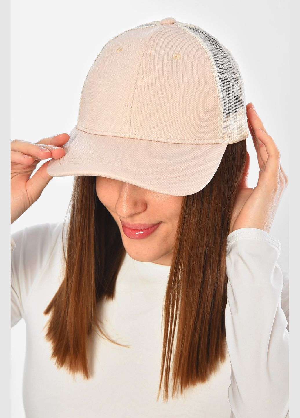 Кепка жіноча бежевого кольору Let's Shop (331600799)