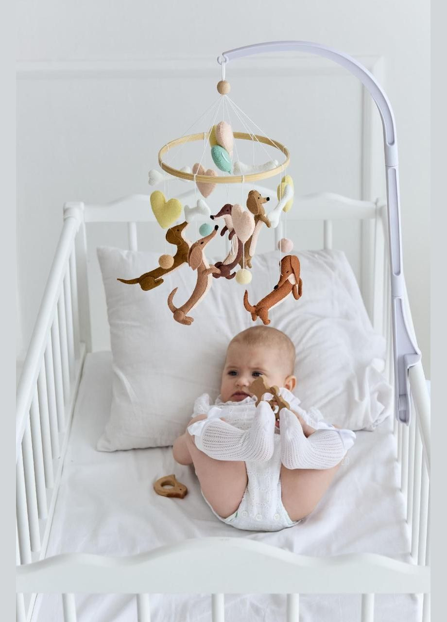 Дитячий музичний мобіль на ліжечко для немовлят WoollyFox "Кумедні такси" на 35 мелодій No Brand (342757907)