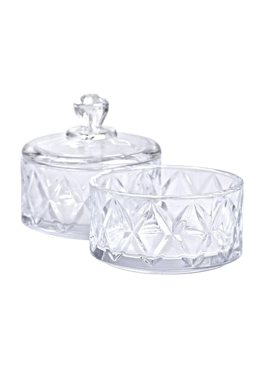 Конфетница стеклянная с крышкой Ø 10 см двухуровневая Yiwu (360454796)