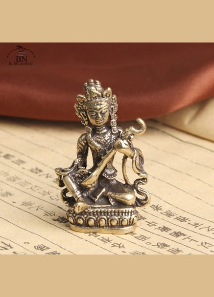 Античная ретро медная бронзовая латунная статуэтка настольная фигурка Будды Бодхисаттвы No Brand (292260581)