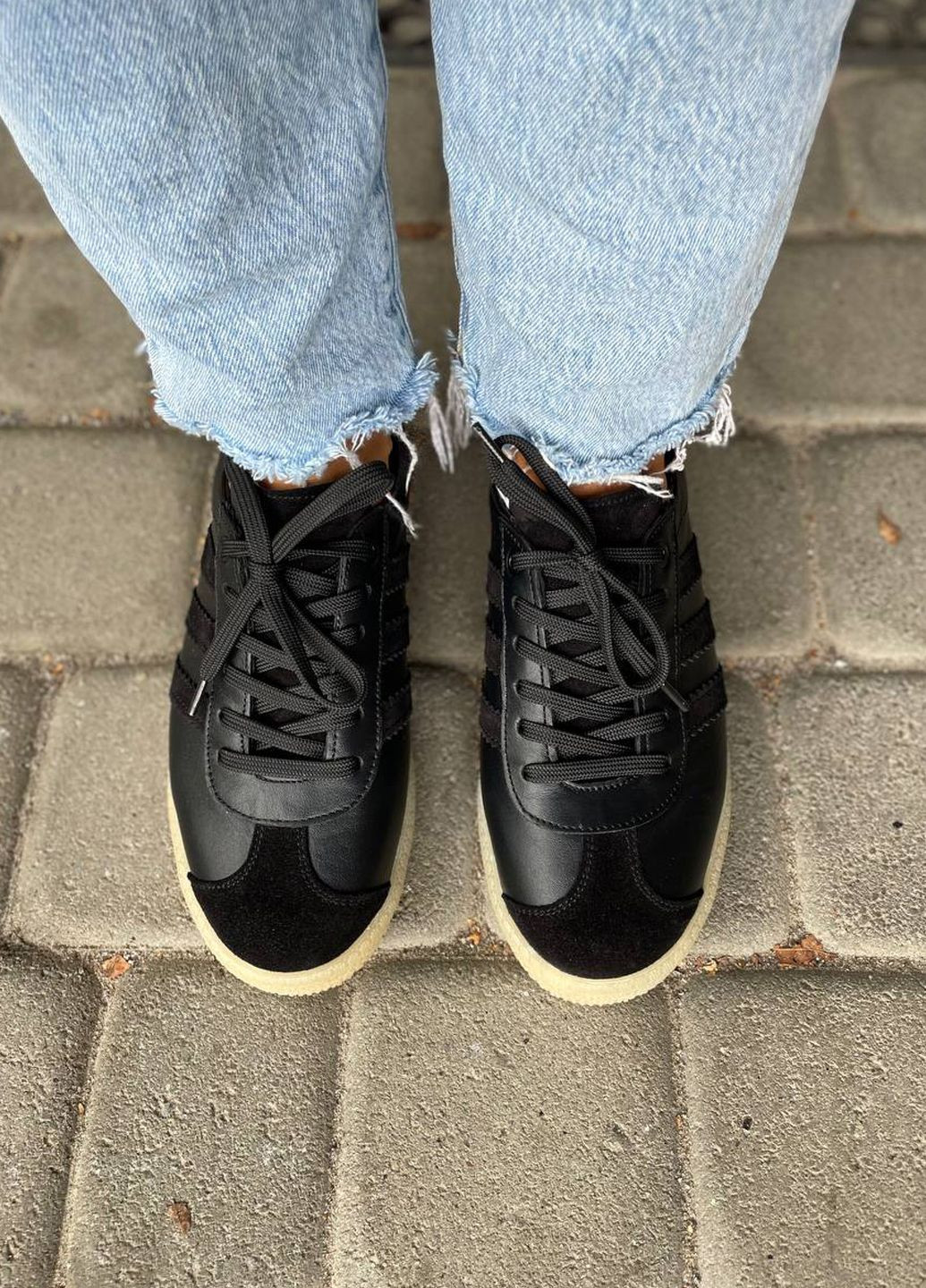 Кросівки жіночі з натуральної шкіри Газель Zlett 1212 чорні демісезони (317234924)