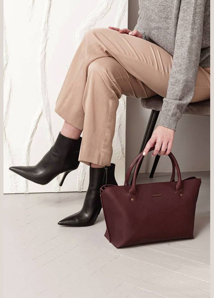 Жіноча шкіряна сумка Midi бордова (A-026445) BlankNote (327874354)