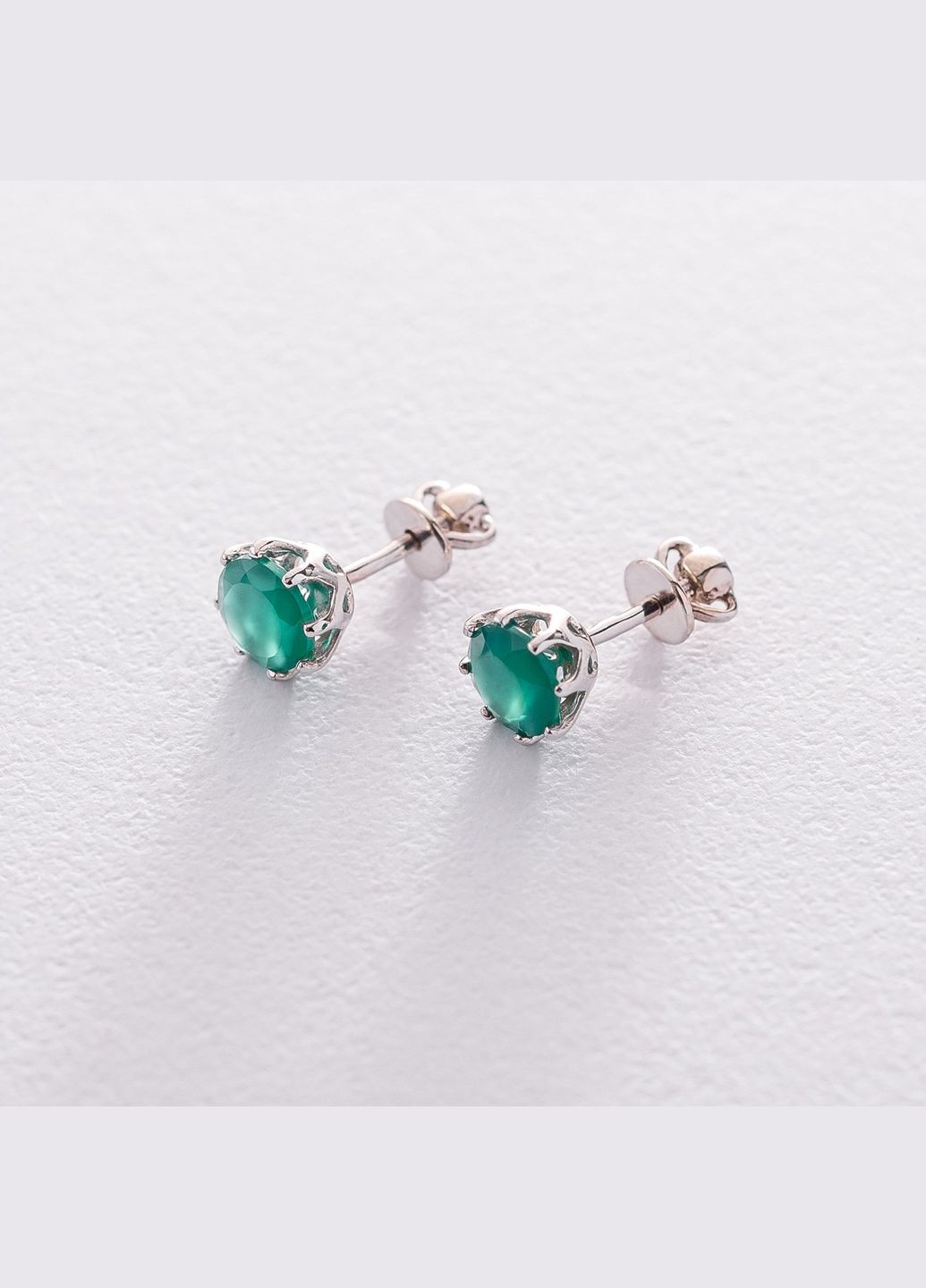 Золоті сережки-пусети з оніксом с06404 Oniks (264644408)