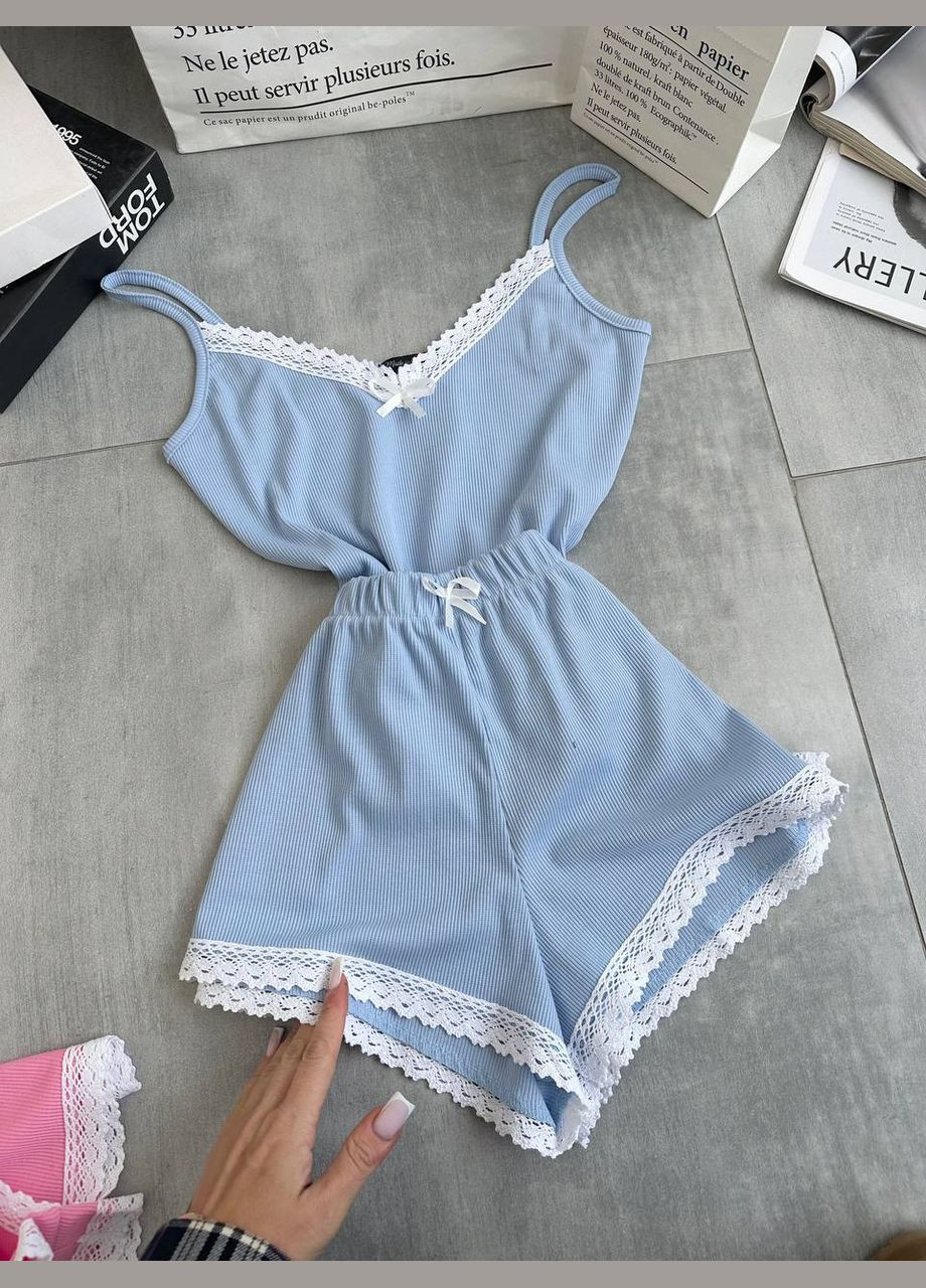 Світло-блакитна всесезон піжама Україна UM Butik