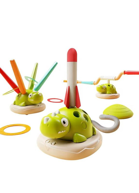 Іграшка 3в1 «Динопригода: стрибай, кидай, запускай!» з пультом – стрибки, кільця, запуск ракет No Brand (366971269)