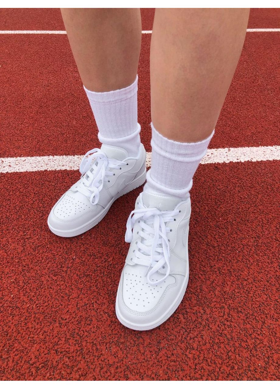 КРОСІВКИ ЖІНОЧІ NIKE AIR JORDAN RETRO 1 LOW FULL WHITE НАЙК АІР ДЖОРДАН No Brand білі демісезони (367168802)