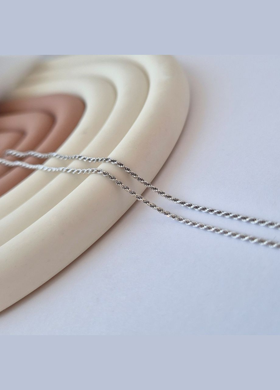 Серебряная цепочка чокер цепь Круглая Жгут см серебро 925 пробы Родированное 1.70г 802р0/35 Nobrand (369974950)