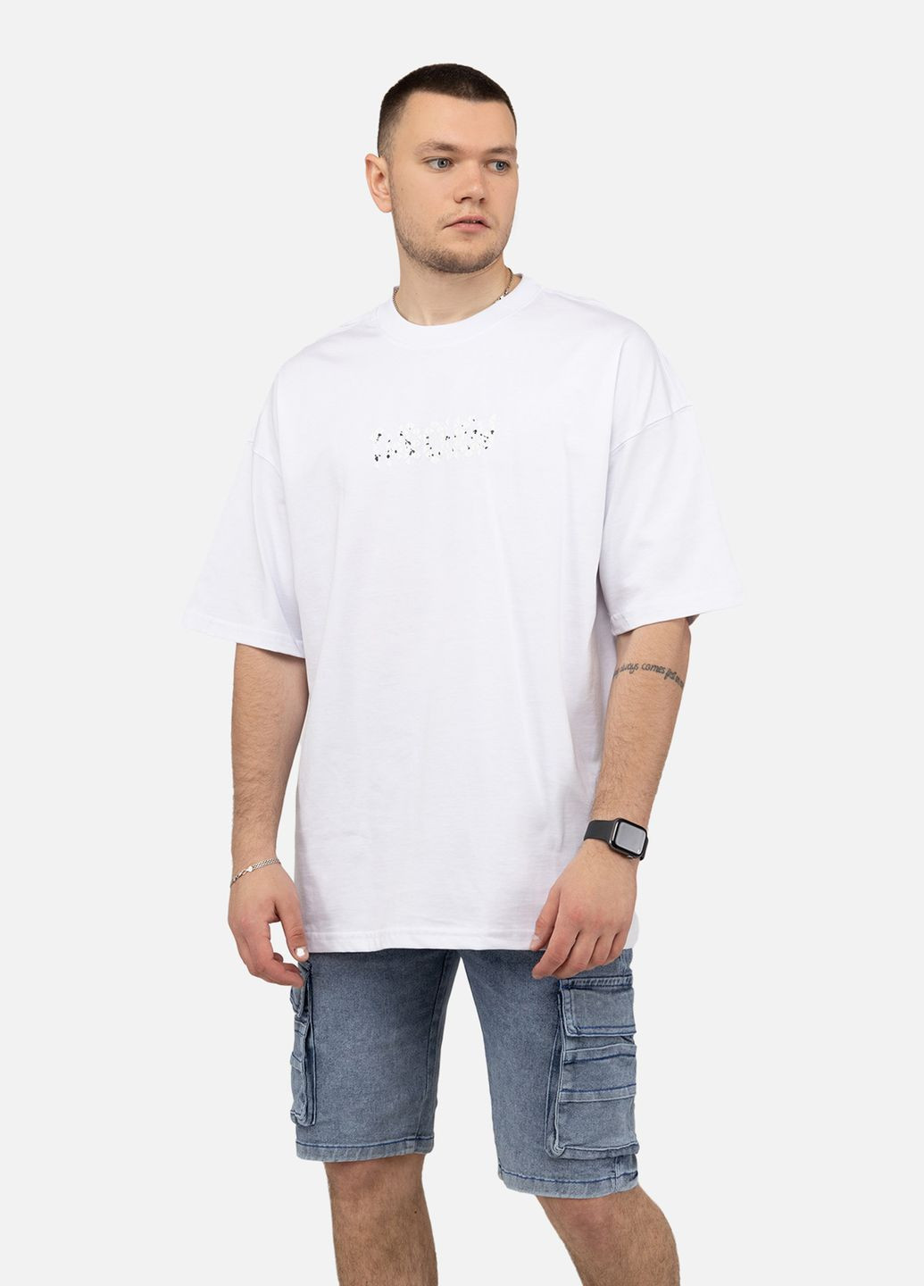 Біла чоловіча футболка з коротким рукавом колір білий цб-00245601 Clang