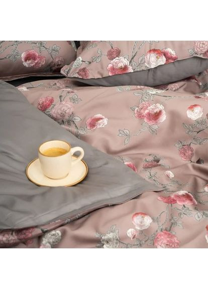 Комплект постельного белья Евро Сатин Египетский хлопок 47 Бордовый Евро 50x70 см Viluta (365723117)