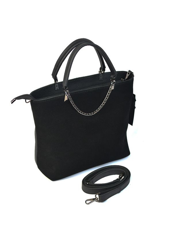 Замшева шкіряна жіноча класична сумка тоут з ручками та довгим ремінцем через плече Serebro (315332554)