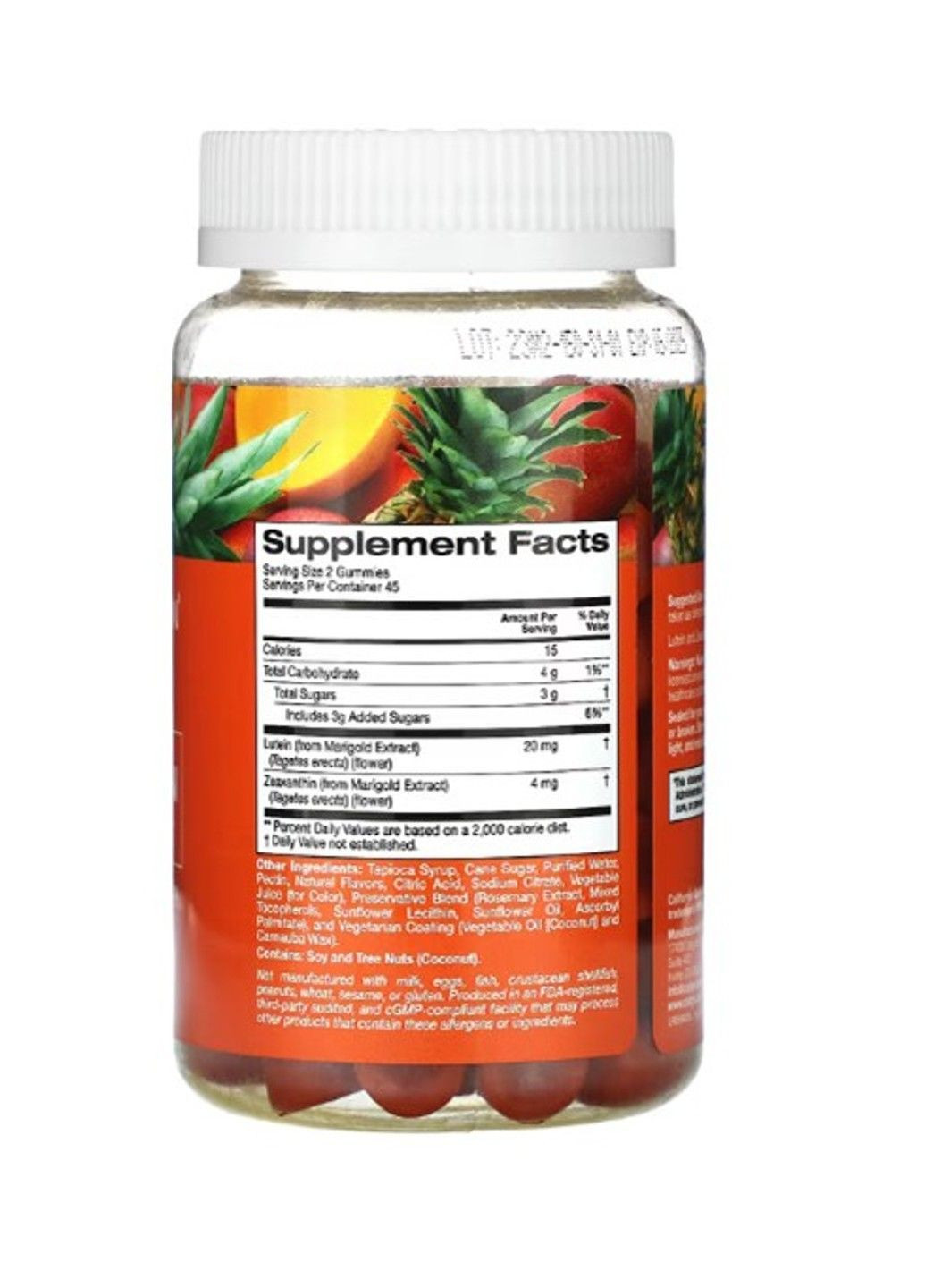 Lutein Zeaxanthin, жевательные таблетки с лютеином и зеаксантином, 90 таблеток California Gold Nutrition (371807051)