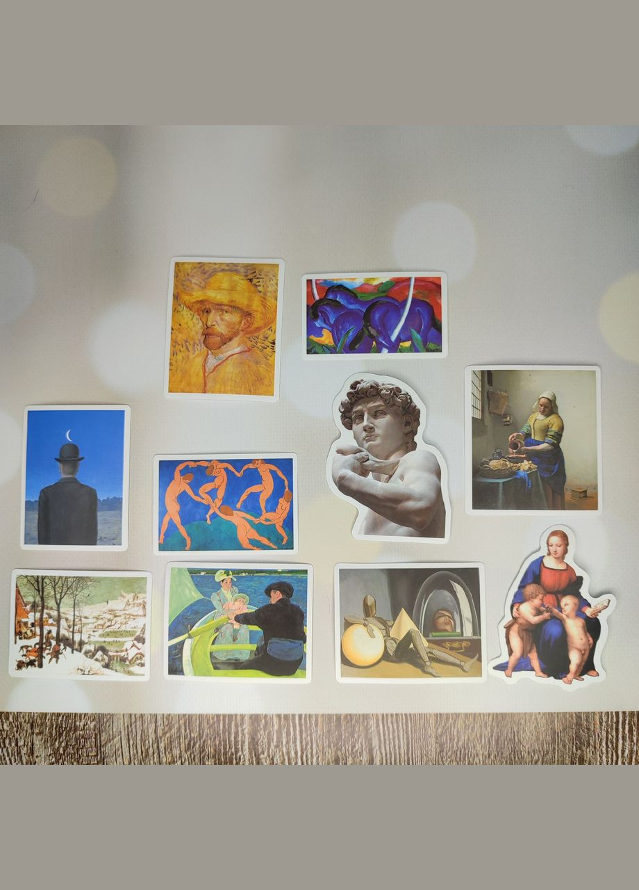 Наклейки, стикеры "Художники. Картины. Живопись. Искусство". Набор из 10 шт SureGeek (322243727)