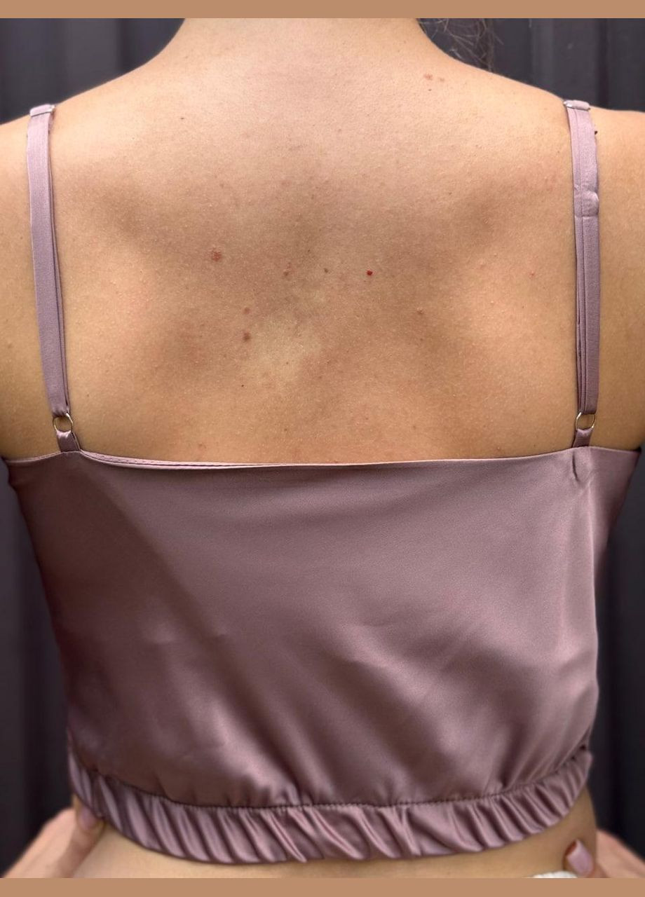 Топ на резинці з шовку Армані Шоколадний Maybel (338881400)