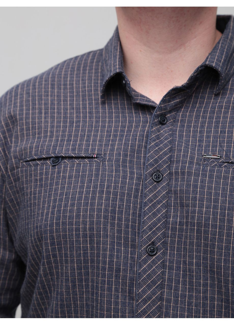 Коричневая повседневный рубашка в клетку Jean Piere