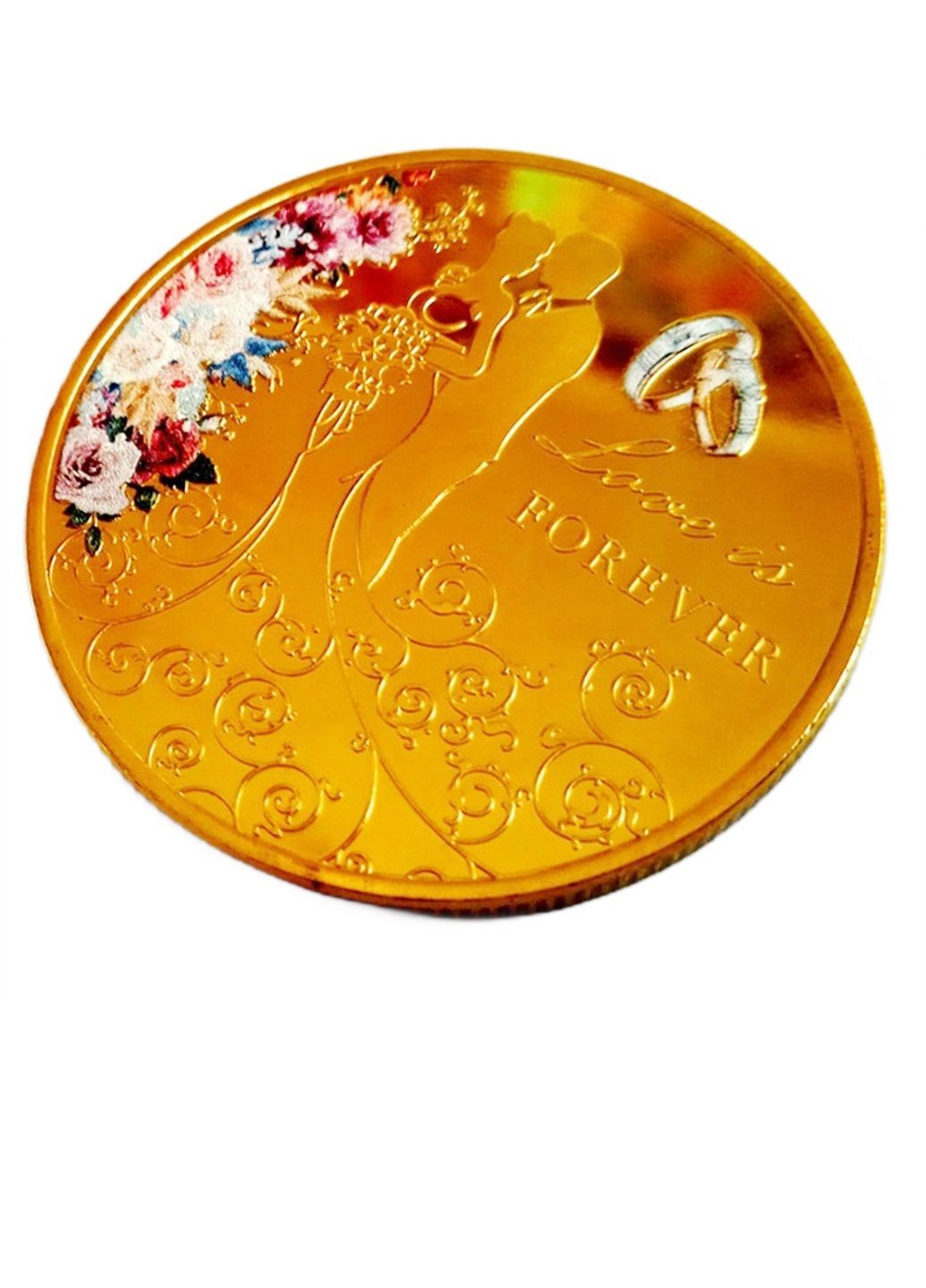 Колекційна пам'ятна монета для закоханих Love Forever gold Blue Orange (308862288)