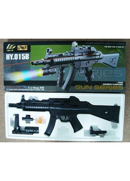 Страйкбольный Автомат с Лазерным прицелом и фонариком HY015B с Лазерным прицелом и фонариком, пульки 6 мм CYMA (354823844)
