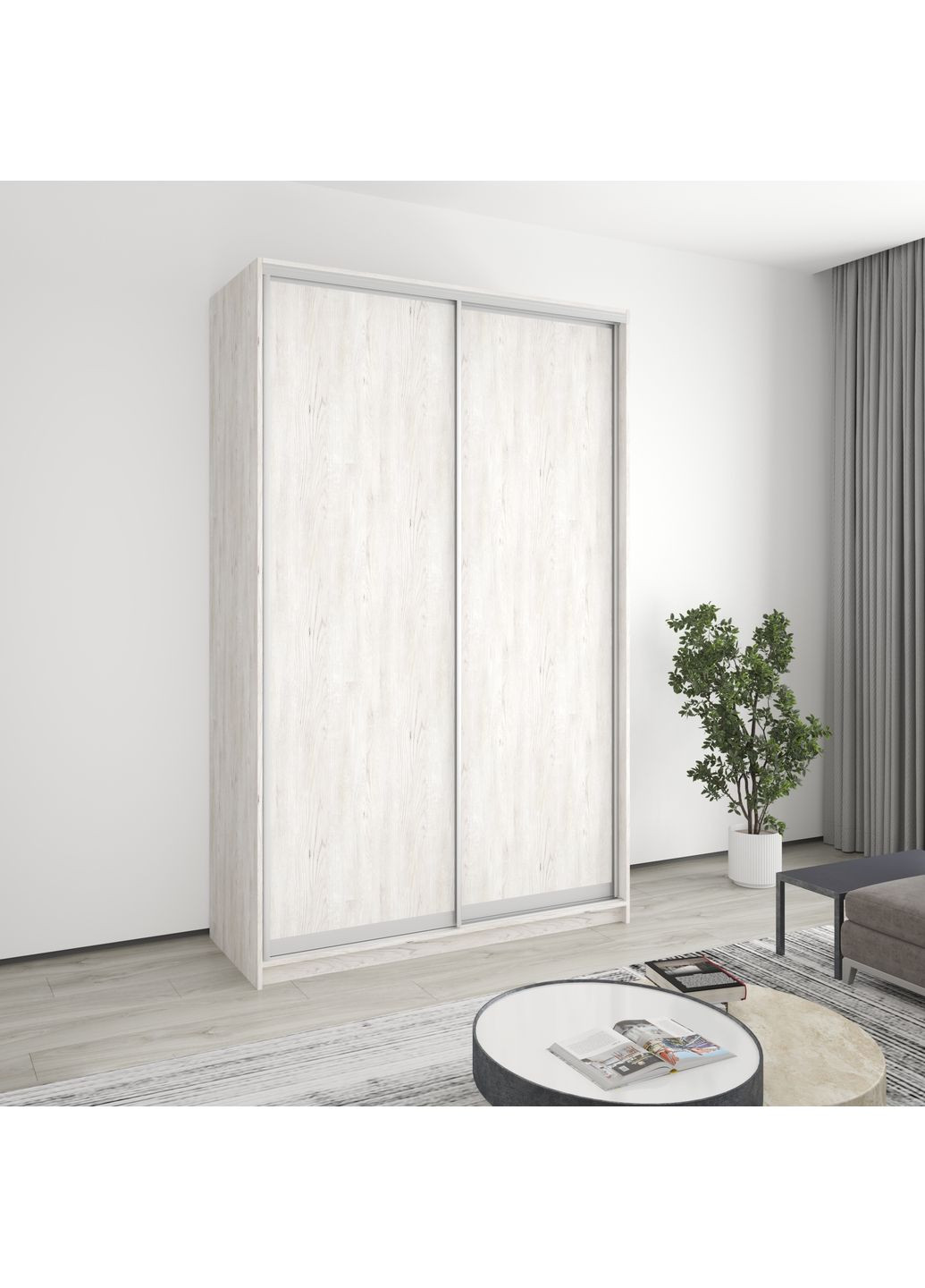 Шафа-купе дводверна Комбо AL 2ДСП 150x60x240 см Аляска сірий (MBS-4088) MebelStar (359449610)