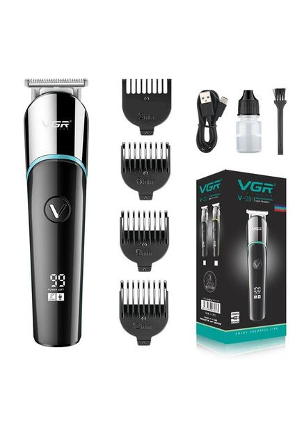 Профессиональная машинка для стрижки волос триммер V-291 с насадками, электробритва. Цвет: синий VGR (361667317)