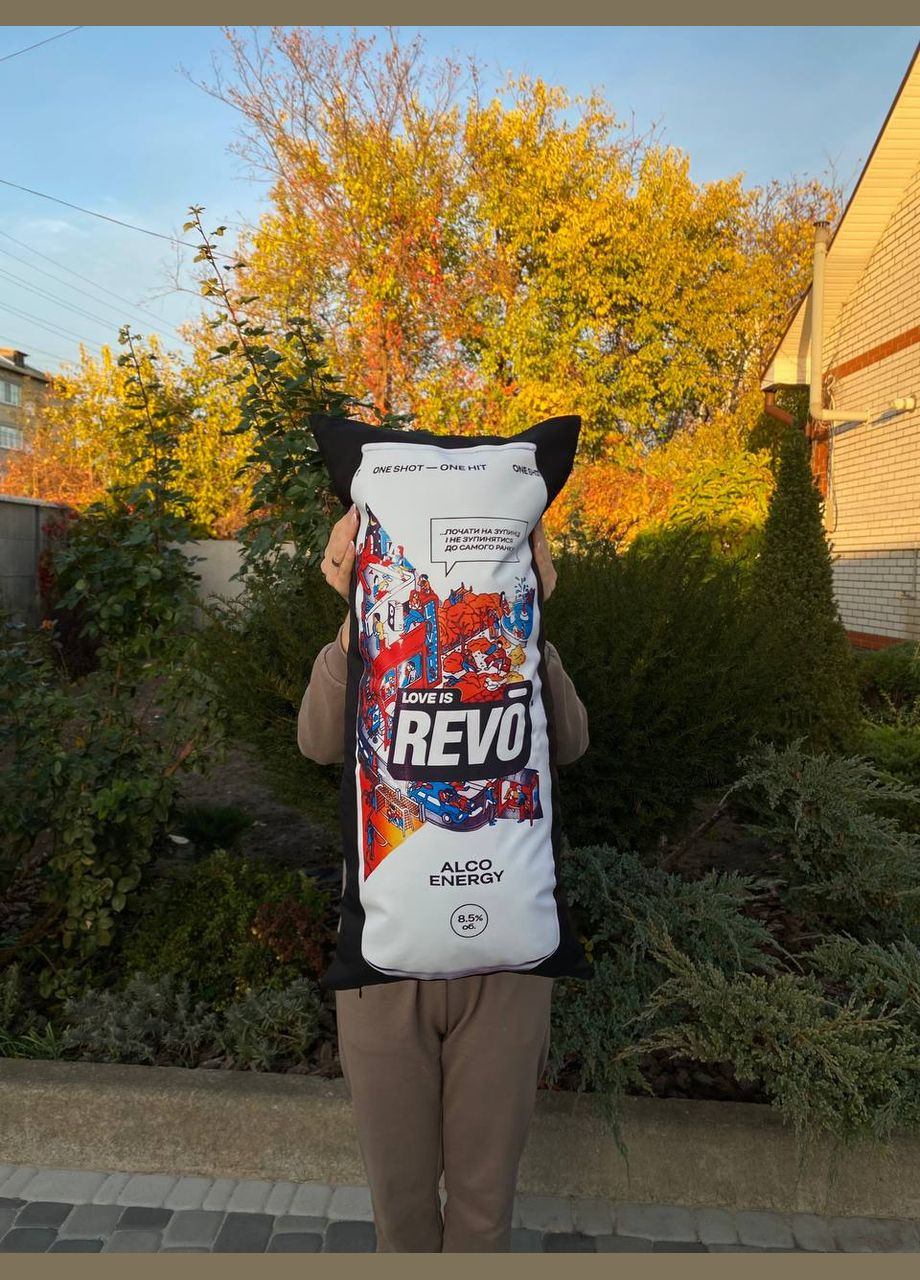 Подушка с принтом габардиновая Рево серое черное 35х75 (156) Hand Made (350942236)